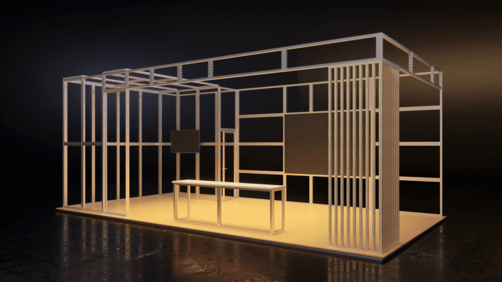 Stoisko modułowe narożne 10m x 5m - Kosntrukcja_B