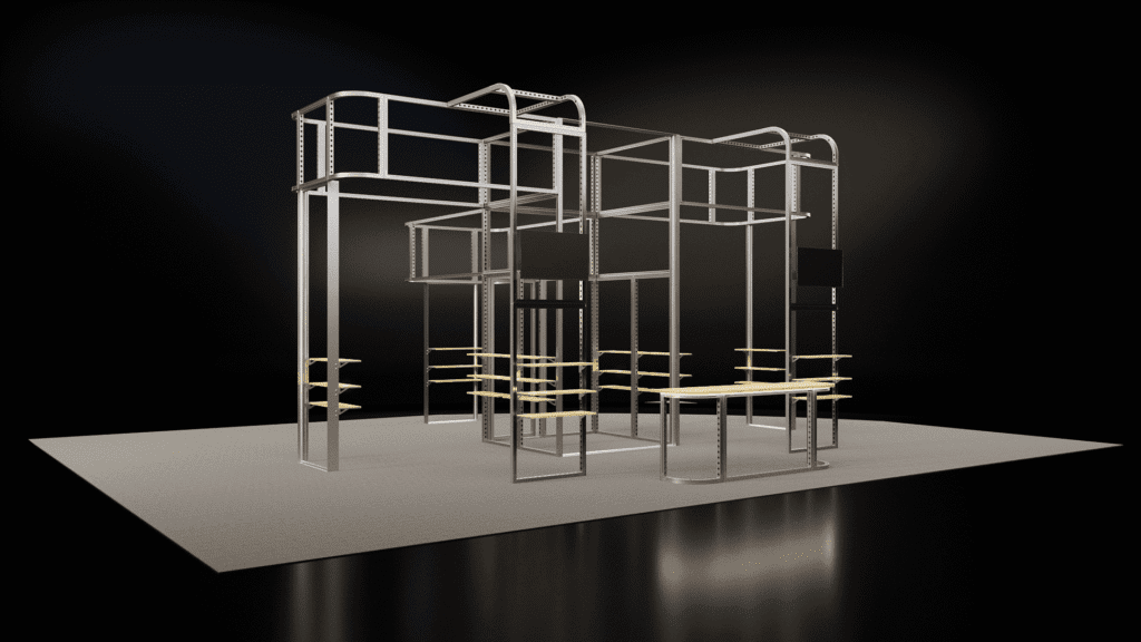 Stoisko modułowe wyspowe 10m x 10m - Konstrukcja